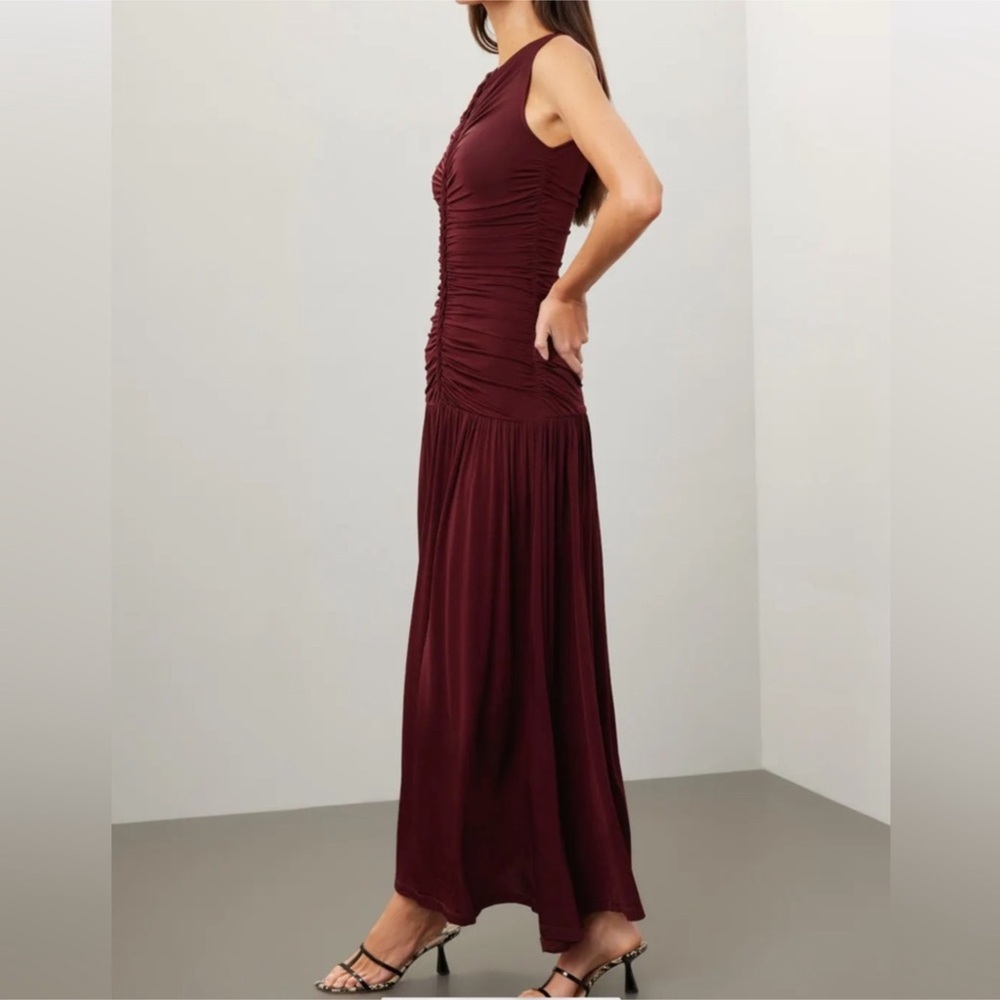 ULLA JOHNSON Flora Midi Dress Amaro Sz M - Picture 2 of 9
